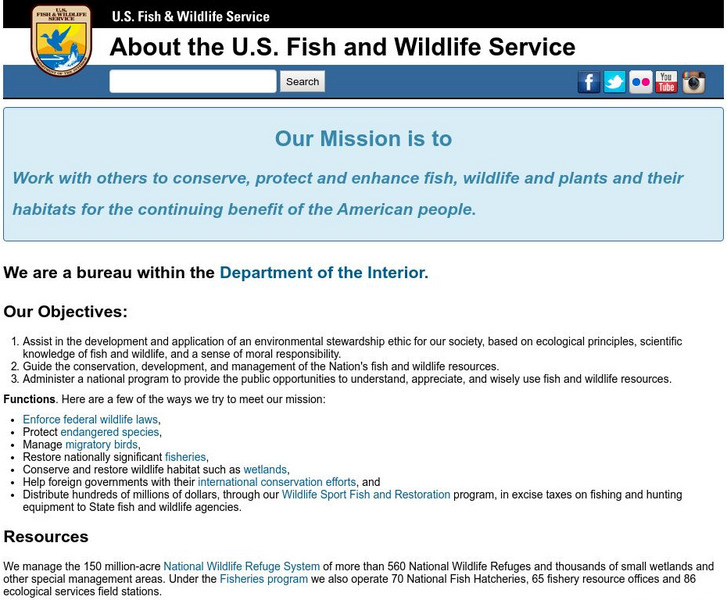 U.s. Fish and Wildlife Service Activity U.s. Fish and Wildlife Service Activity