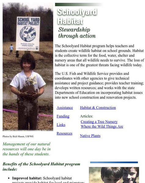 Usfws: Schoolyard Habitat Website Usfws: Schoolyard Habitat Website