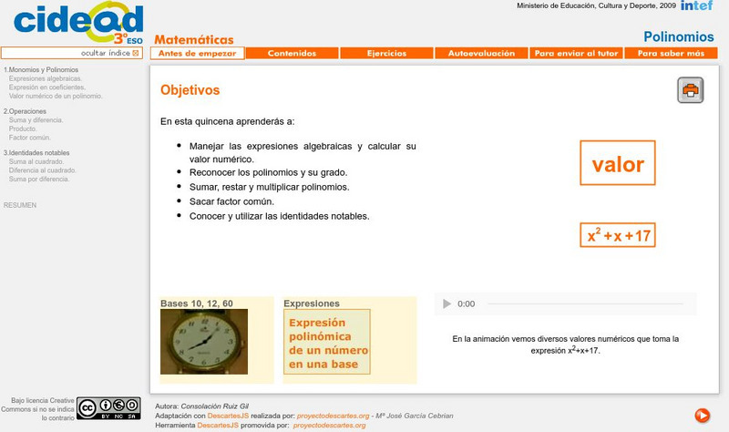 Ministerio De Educacion: Polinomios Unit Plan Ministerio De Educacion: Polinomios Unit Plan