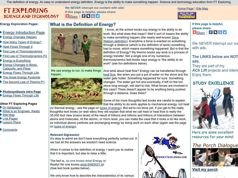 Ft Exploring: What Is the Definition of Energy? Handout Ft Exploring: What Is the Definition of Energy? Handout