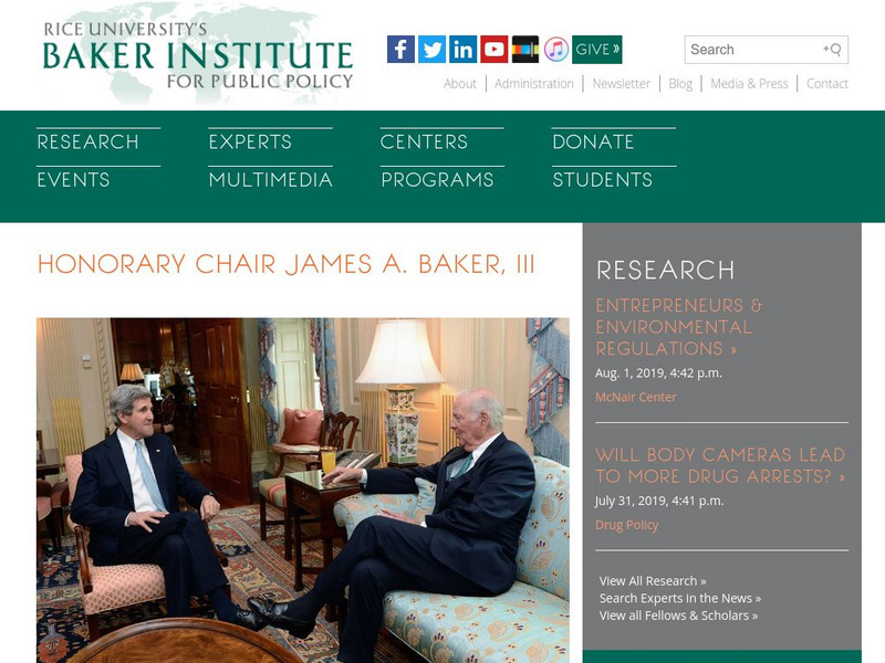 James A. Baker Iii Institute for Public Policy:honorary Chair James A. Baker Iii Website James A. Baker Iii Institute for Public Policy:honorary Chair James A. Baker Iii Website
