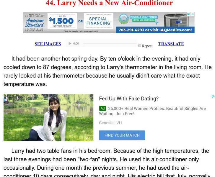 Esl: English for Intermediate Learners (2): Larry Needs a New Air Conditioner Unit Plan Esl: English for Intermediate Learners (2): Larry Needs a New Air Conditioner Unit Plan