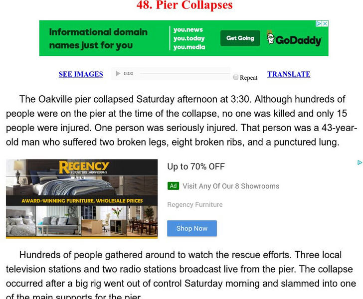 Esl: English for Intermediate Learners (2): Pier Collapses Unit Plan Esl: English for Intermediate Learners (2): Pier Collapses Unit Plan