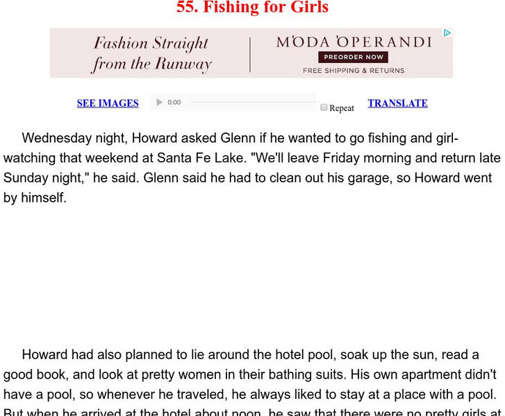 Esl: English for Intermediate Learners (2): Fishing for Girls Unit Plan Esl: English for Intermediate Learners (2): Fishing for Girls Unit Plan