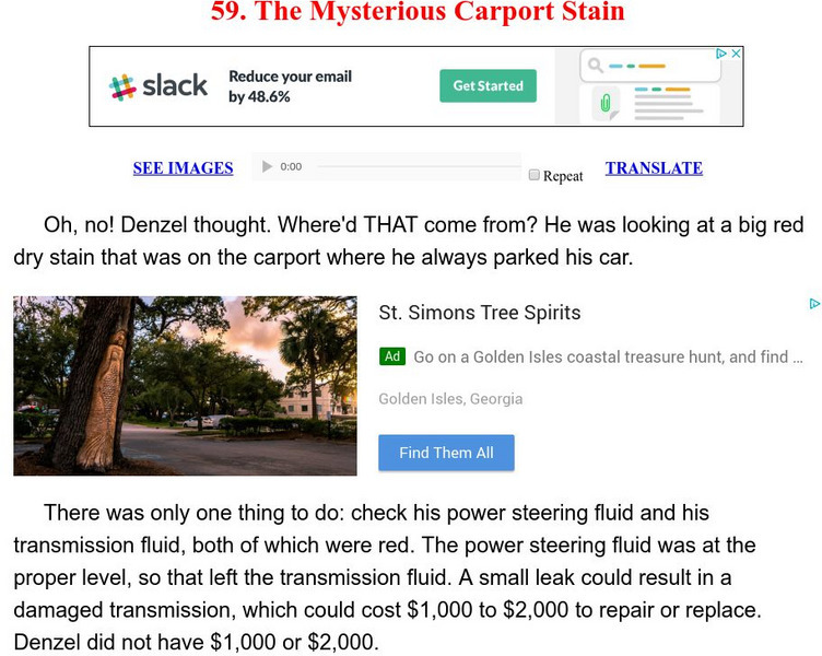 Esl: English for Intermediate Learners (2): The Mysterious Carport Stain Unit Plan Esl: English for Intermediate Learners (2): The Mysterious Carport Stain Unit Plan