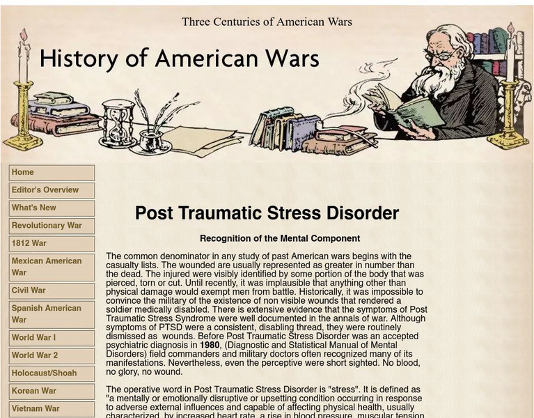 History of American Wars: Post Traumatic Stress Disorder Handout