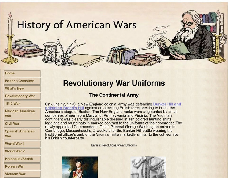 History of American Wars: Revolutionary War Uniforms Handout History of American Wars: Revolutionary War Uniforms Handout
