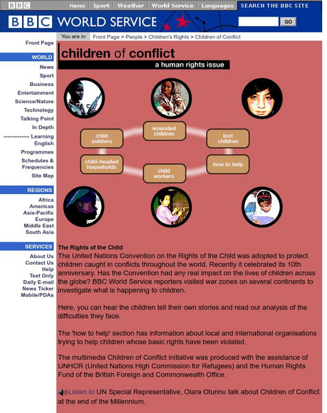 Bbc: World Service: Children of Conflict Website Bbc: World Service: Children of Conflict Website