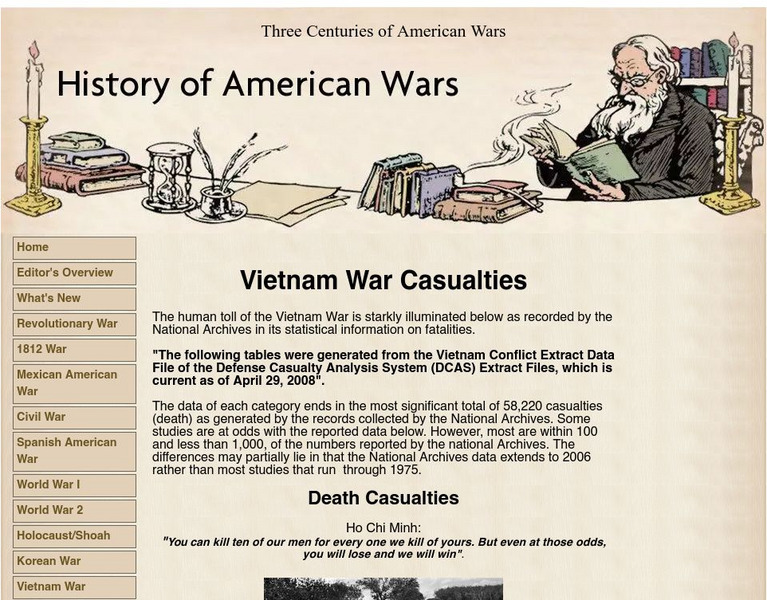 History of American Wars: Vietnam War Casualties Handout