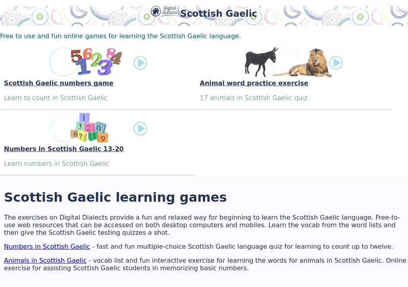 Digital Dialects: Scottish Gaelic Interactive Digital Dialects: Scottish Gaelic Interactive