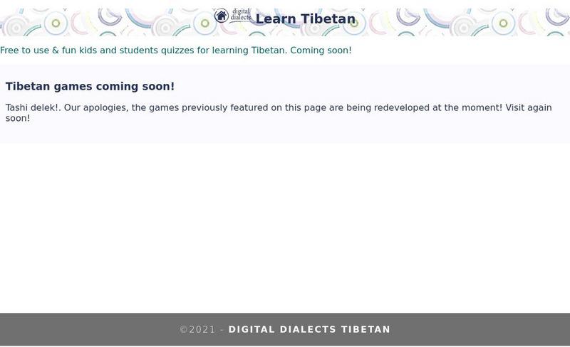 Digital Dialects: Tibetan Language Interactive