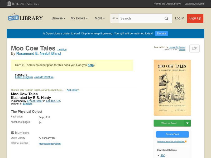 Open Library: Moo Cow Tales eBook