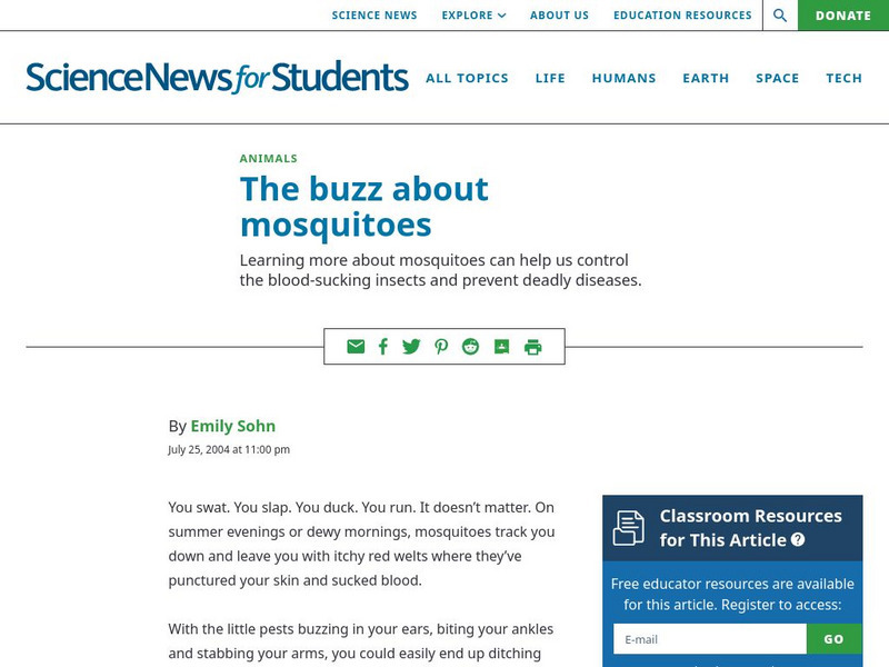 Science News for Students: The Buzz About Mosquitoes Article
