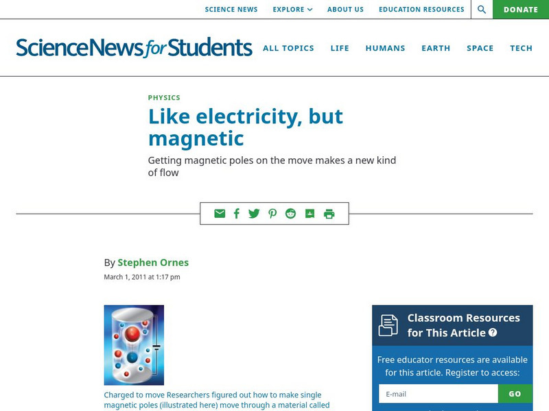 Science News for Students: Like Electricity, but Magnetic Article Science News for Students: Like Electricity, but Magnetic Article