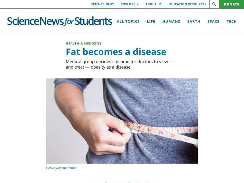 Science News for Students: Fat Becomes a Disease Article Science News for Students: Fat Becomes a Disease Article