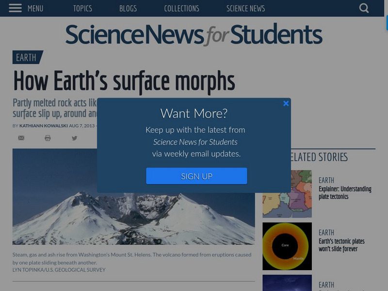 Science News for Students: How Earth's Surface Morphs Article Science News for Students: How Earth's Surface Morphs Article