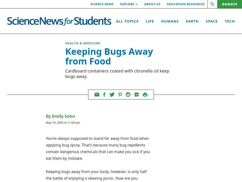 Science News for Students: Keeping Bugs Away From Food Article Science News for Students: Keeping Bugs Away From Food Article