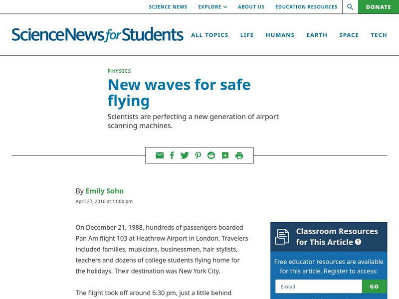 Science News for Students: New Waves for Safe Flying Article