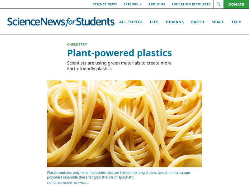 Science News for Students: Plant Powered Plastics Article