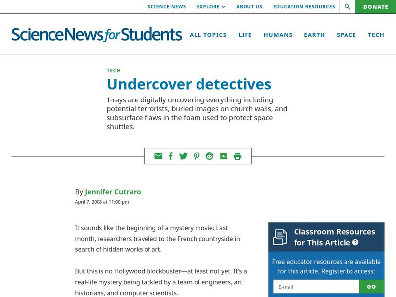 Science News for Students: Undercover Detectives Article Science News for Students: Undercover Detectives Article