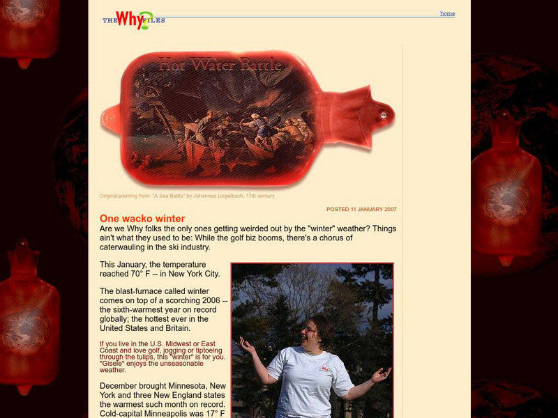 The Why Files: Hot Water Battle Article The Why Files: Hot Water Battle Article