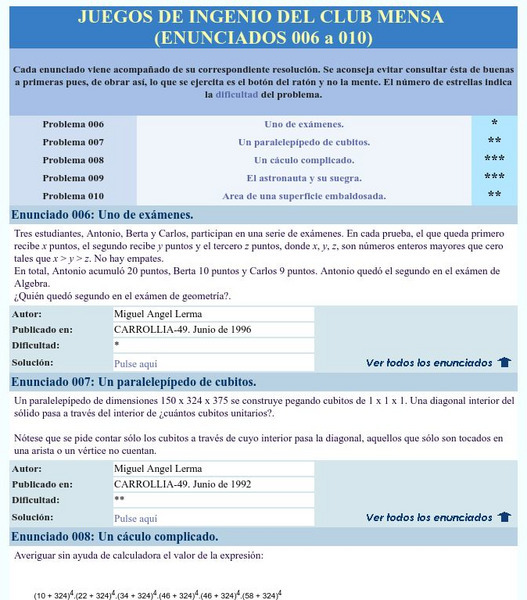 Mensa: Juegos De Ingenio Del Club Mensa (006 010) Activity Mensa: Juegos De Ingenio Del Club Mensa (006 010) Activity