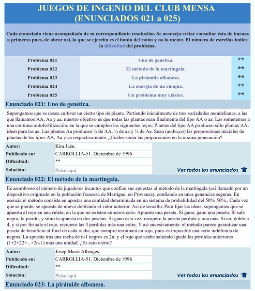 Mensa: Juegos De Ingenio Del Club Mensa (021 025) Activity Mensa: Juegos De Ingenio Del Club Mensa (021 025) Activity