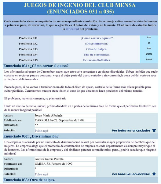 Mensa: Juegos De Ingenio Del Club Mensa (031 035) Activity