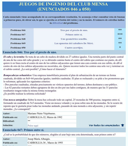 Mensa: Juegos De Ingenio Del Club Mensa (046 050) Activity