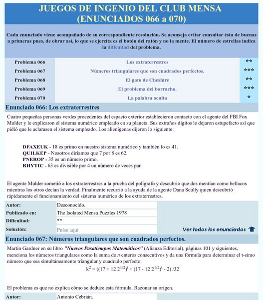 Mensa: Juegos De Ingenio Del Club Mensa (066 070) Activity