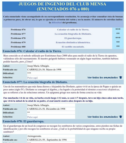 Mensa: Juegos De Ingenio Del Club Mensa (076 080) Activity