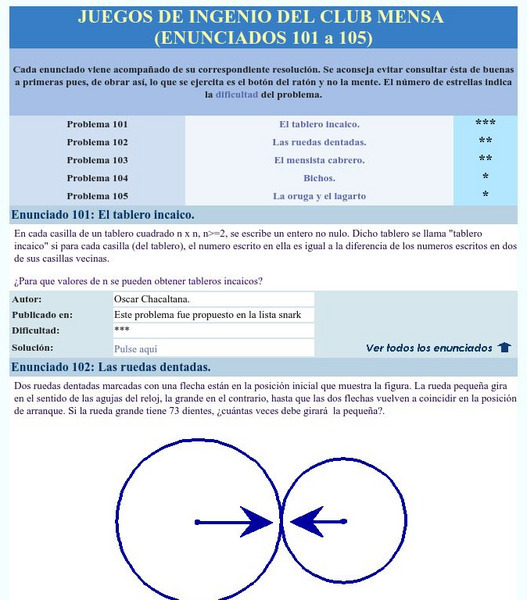 Mensa: Juegos De Ingenio Del Club Mensa (101 105) Activity