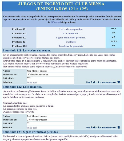 Mensa: Juegos De Ingenio Del Club Mensa (121 125) Activity
