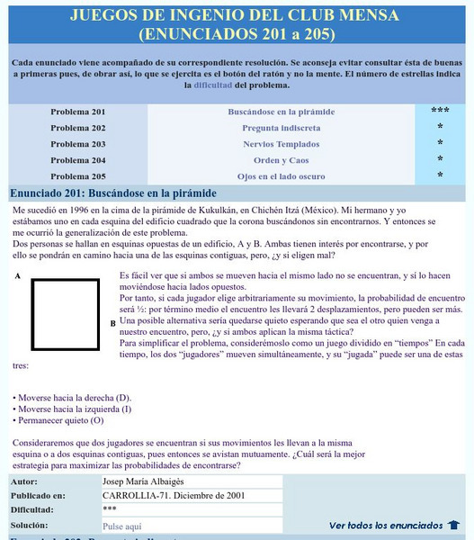 Mensa: Juegos De Ingenio Del Club Mensa (201 205) Activity Mensa: Juegos De Ingenio Del Club Mensa (201 205) Activity