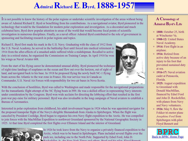Ohio State University: Admiral Richard E. Byrd Website Ohio State University: Admiral Richard E. Byrd Website