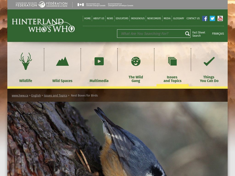 Hinterland Who's Who: Nest Boxes for Birds Website Hinterland Who's Who: Nest Boxes for Birds Website