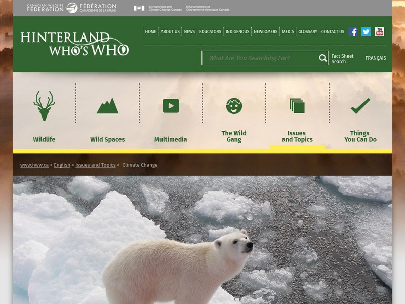 Hinterland Who's Who: Climate Change Website Hinterland Who's Who: Climate Change Website
