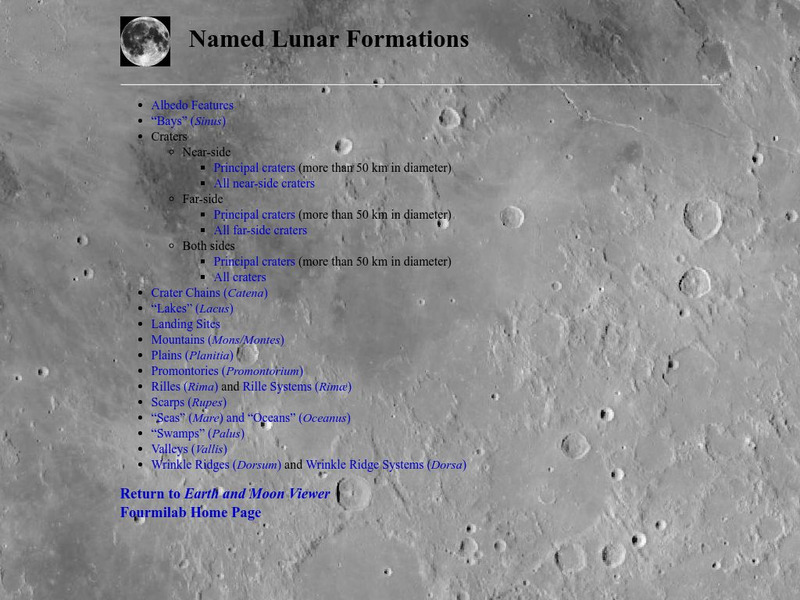 John Walker: Named Lunar Formations Graphic John Walker: Named Lunar Formations Graphic