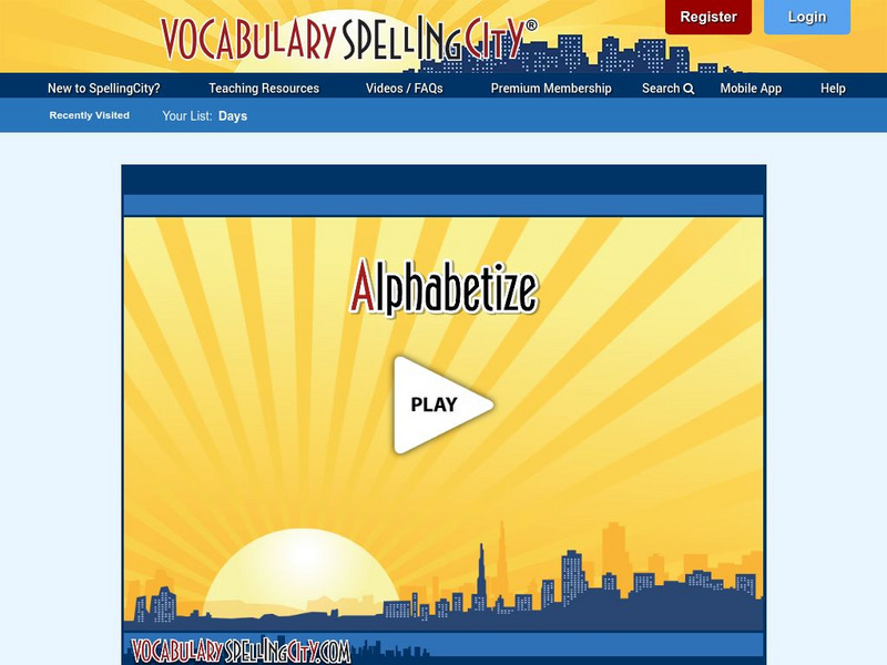 Vocabulary Spelling City: Alphabetize 3 Interactive Vocabulary Spelling City: Alphabetize 3 Interactive