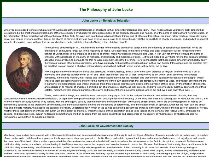 Sage American History: The Philosophy of John Locke Primary Sage American History: The Philosophy of John Locke Primary