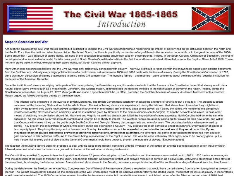 Sage American History: Civil War Introduction Article Sage American History: Civil War Introduction Article