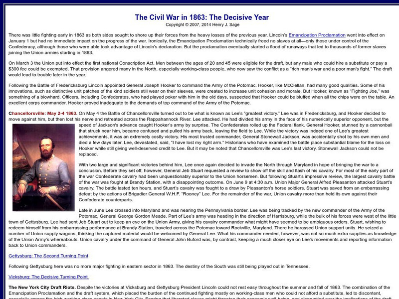 Sage American History: The Civil War in 1863: The Decisive Year Article