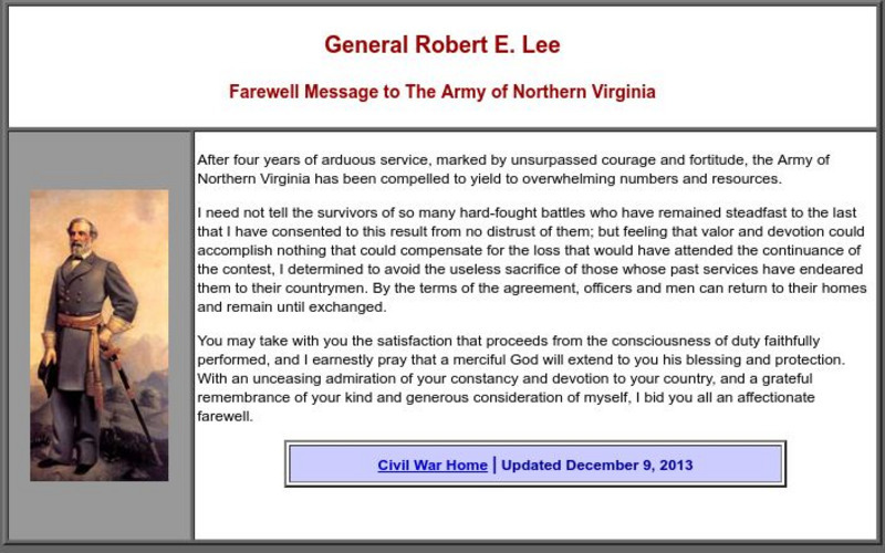 Sage American History: General Robert E. Lee Farewell Message Primary