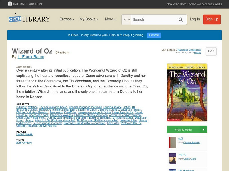 Open Library: The Wonderful Wizard of Oz eBook