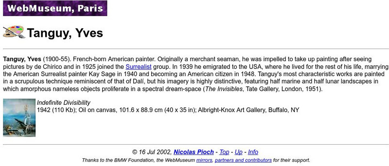 Ibiblio: Web Museum: Yves Tanguy Handout Ibiblio: Web Museum: Yves Tanguy Handout