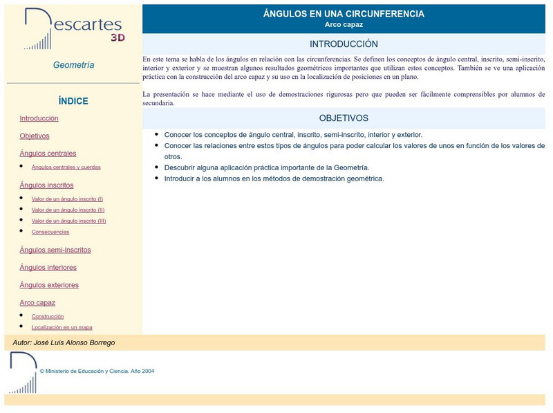 Ministerio De Educacion Y Ciencia: Ingulos en Una Circumferencia Activity Ministerio De Educacion Y Ciencia: Ingulos en Una Circumferencia Activity