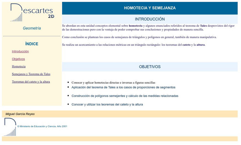 Ministerio De Educacion Y Ciencia: Homotecia Y Semejanza Activity Ministerio De Educacion Y Ciencia: Homotecia Y Semejanza Activity