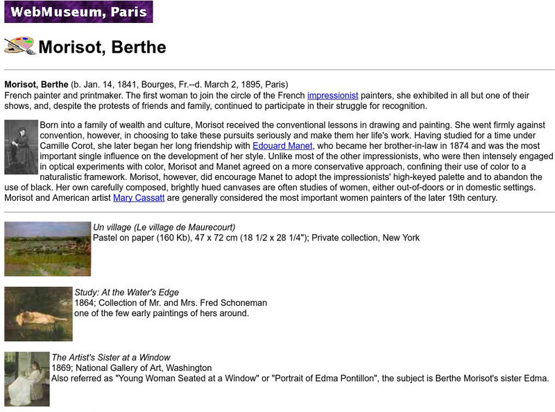 Ibiblio: Web Museum: Berthe Morisot Handout