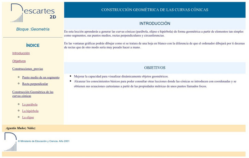 Ministerio De Educacion Y Ciencia: Construccion Geometrica De Las Curvas Conicas Activity Ministerio De Educacion Y Ciencia: Construccion Geometrica De Las Curvas Conicas Activity
