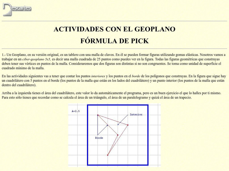 Ministerio De Educacion Y Ciencia: Actividades Con El Geoplano Formula De Pick Activity